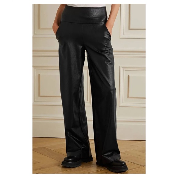 NWT Commando Faux Leather Wide Leg Pant - SLG66 - Black - Small - Picture 6 of 12